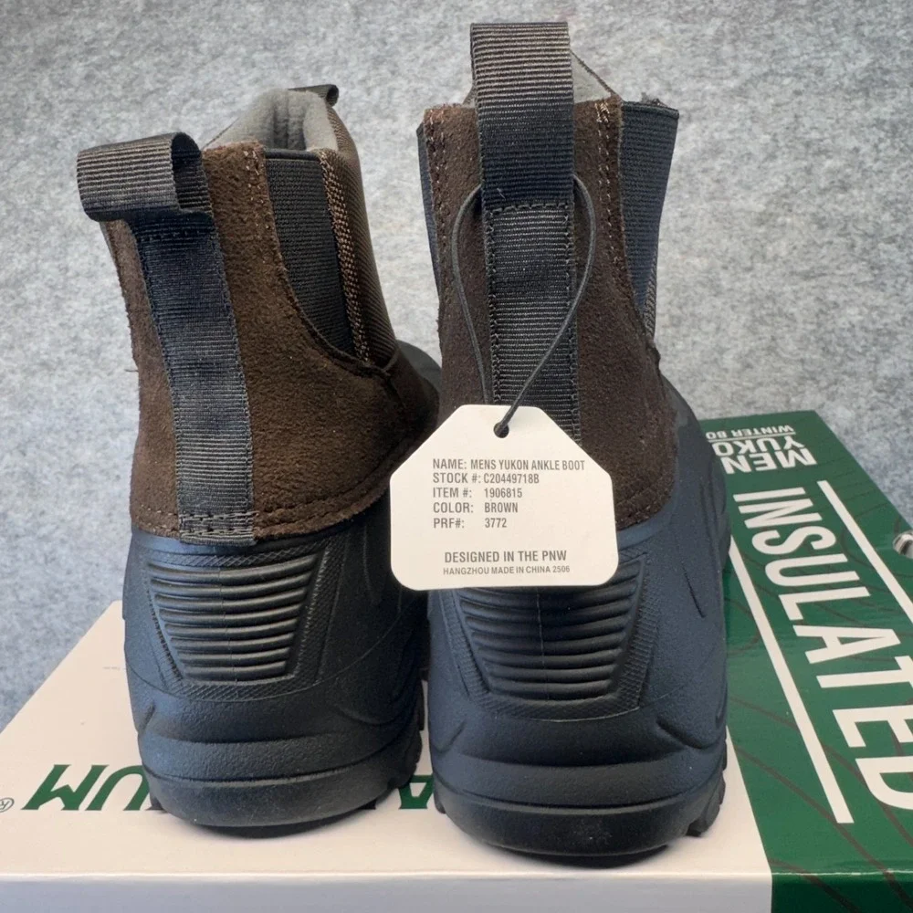 Staheekum Yukon Winter Boots Men's‎ Black Brown Round Toe Pull-On Waterproof  10